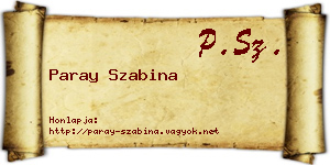 Paray Szabina névjegykártya